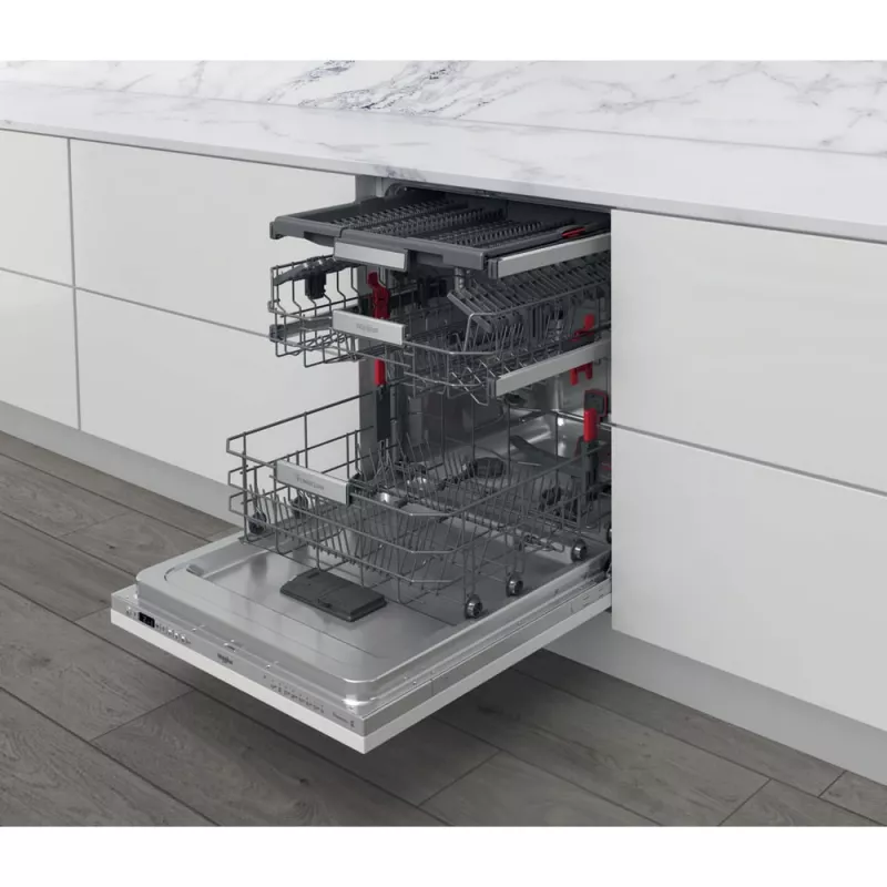 Whirlpool WIO 3O26 PL visiškai įmontuojama indaplovė, 14 komplektų