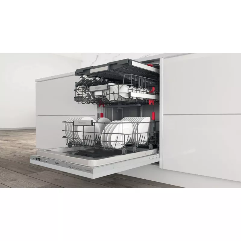 Whirlpool WIO 3O26 PL visiškai įmontuojama indaplovė, 14 komplektų