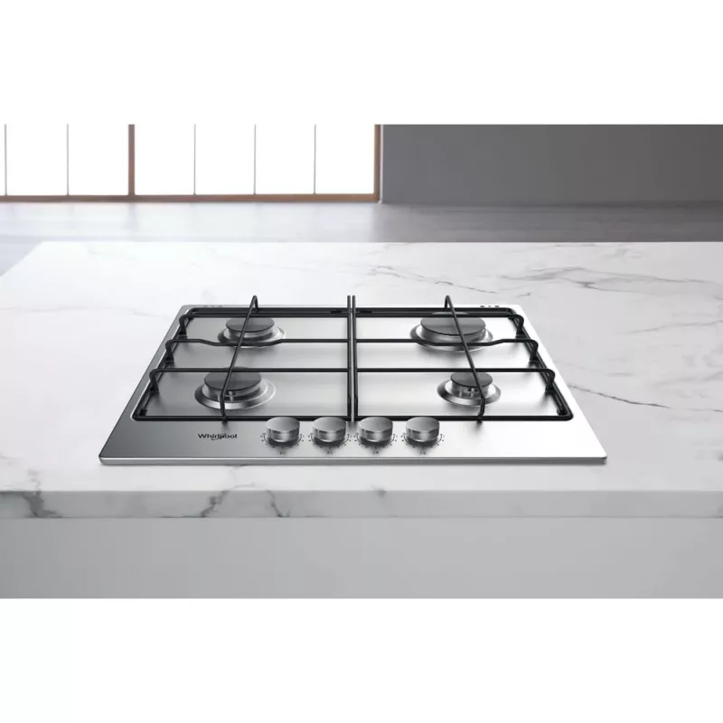 Whirlpool TGML 650 IX nerūdijančio plieno įmontuojama 58 cm dujinė kaitlentė 4 zonos