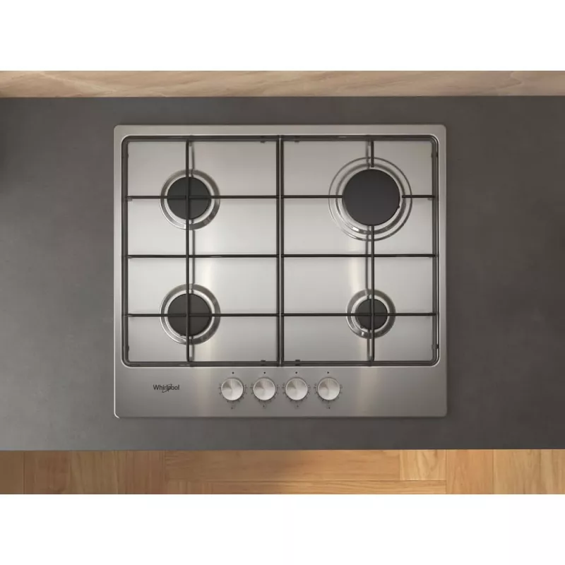 Whirlpool TGML 650 IX nerūdijančio plieno įmontuojama 58 cm dujinė kaitlentė 4 zonos