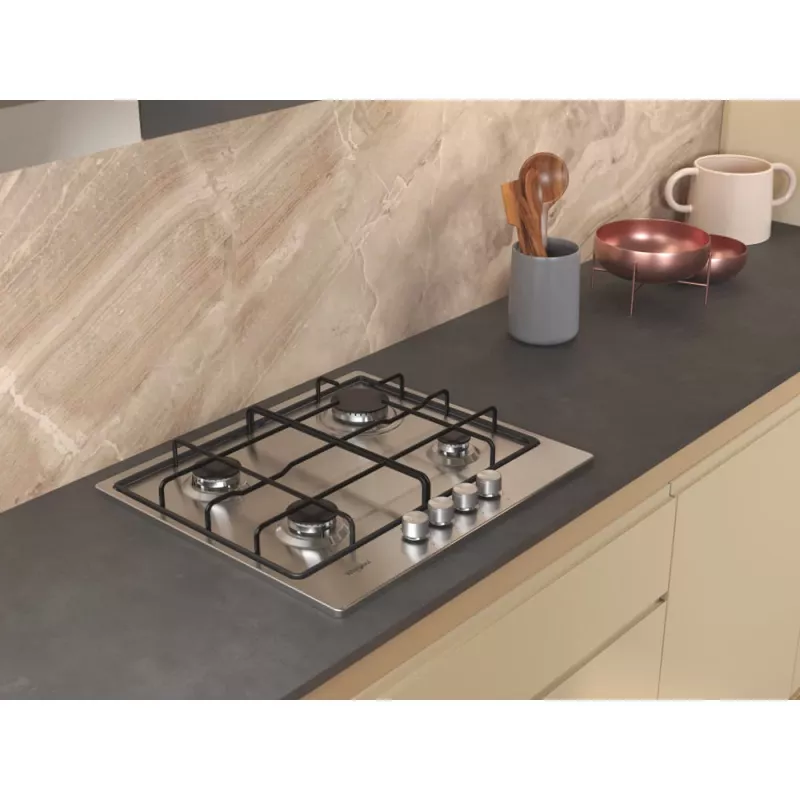 Whirlpool TGML 650 IX nerūdijančio plieno įmontuojama 58 cm dujinė kaitlentė 4 zonos