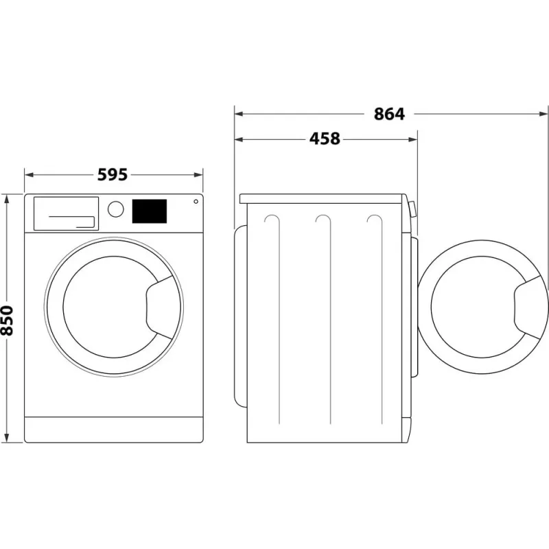 Whirlpool WRBSB 6249 S EU skalbyklė, priekinis pakrovimas, 6 kg, 1151 aps/min, juoda, balta