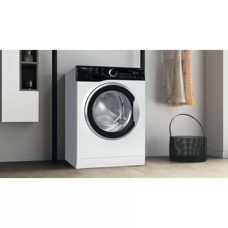 Whirlpool WRBSB 6249 S EU skalbyklė, priekinis pakrovimas, 6 kg, 1151 aps/min, juoda, balta