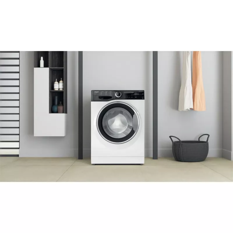 Whirlpool WRBSB 6249 S EU skalbyklė, priekinis pakrovimas, 6 kg, 1151 aps/min, juoda, balta