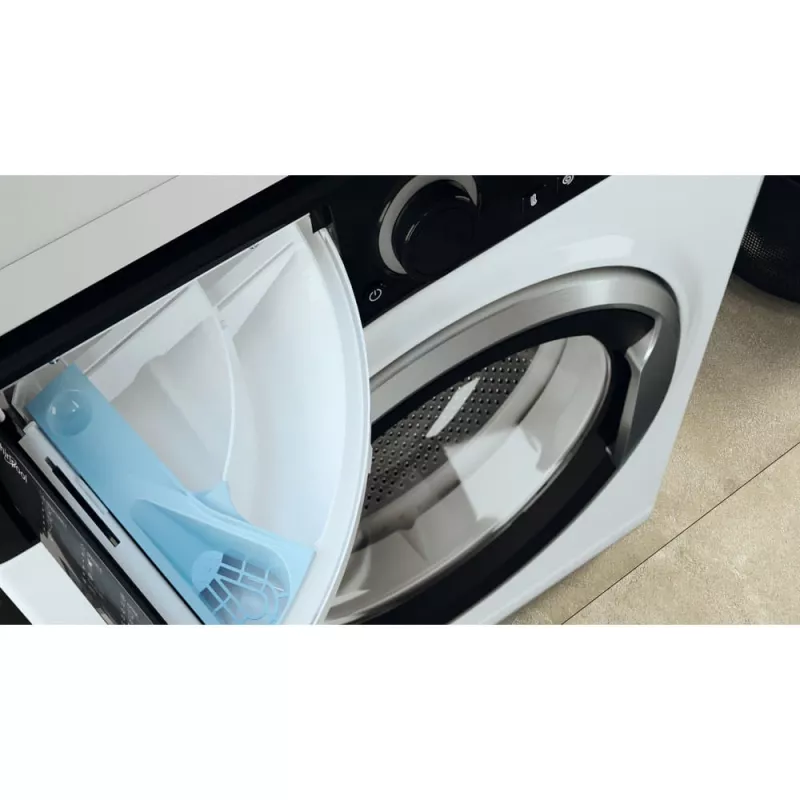Whirlpool WRBSB 6249 S EU skalbyklė, priekinis pakrovimas, 6 kg, 1151 aps/min, juoda, balta