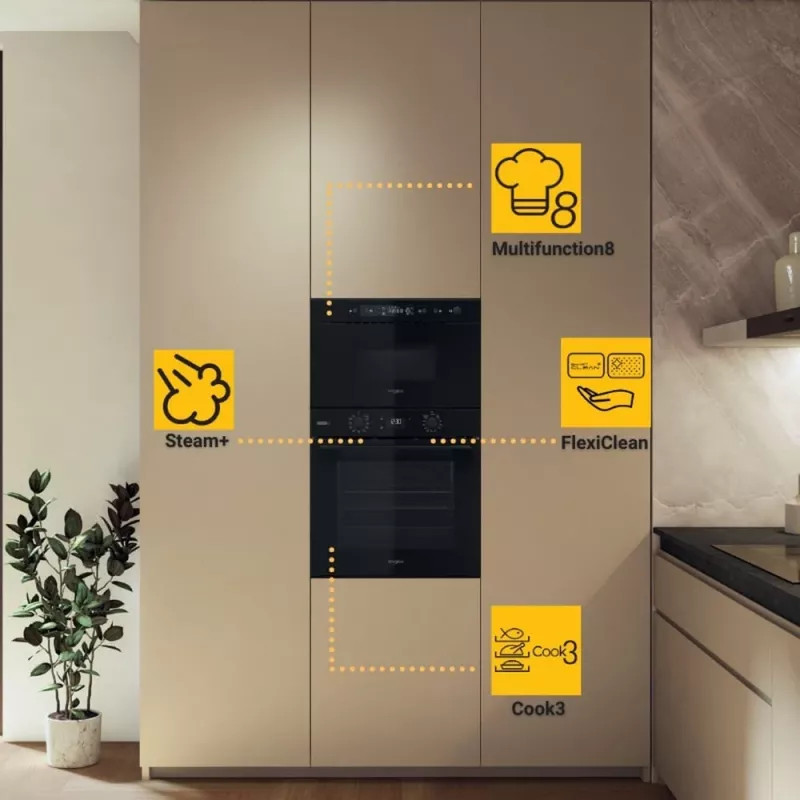 Whirlpool OMSK58RU1SB 71 L juoda orkaitė