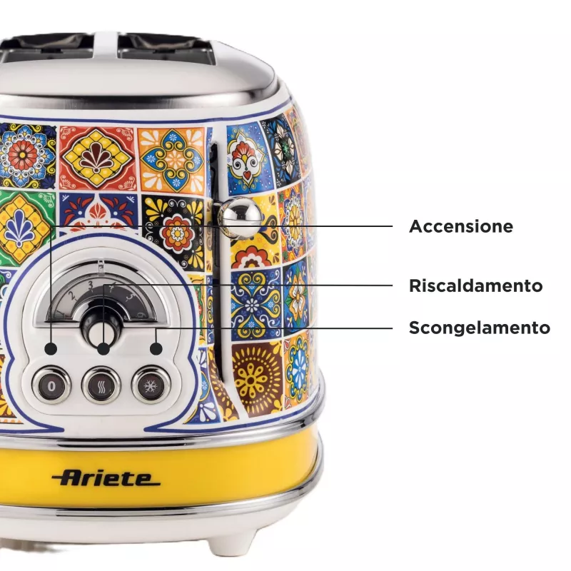 Ariete 0155/0P skrudintuvas 2 griežinėliams 810 W mėlyna, geltona