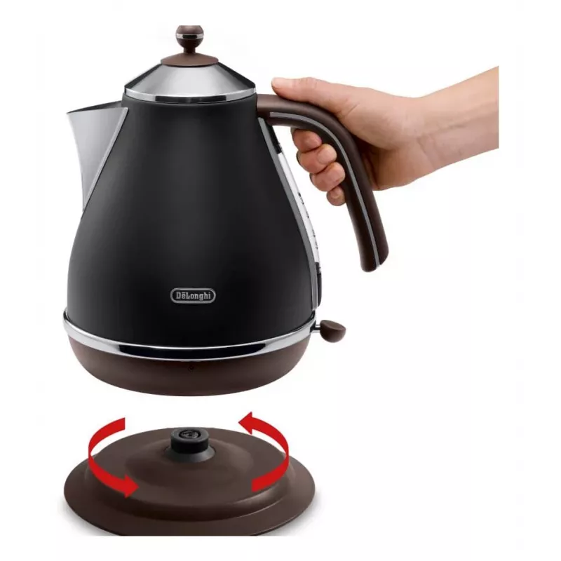 De’Longhi KBOV 2001.BK elektrinis virdulys 1.7 L 2000 W Juoda, Ruda