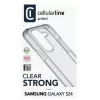 Cellularline Clear Protect – kietas dėklas Samsung Galaxy S24 su guminiais kraštais