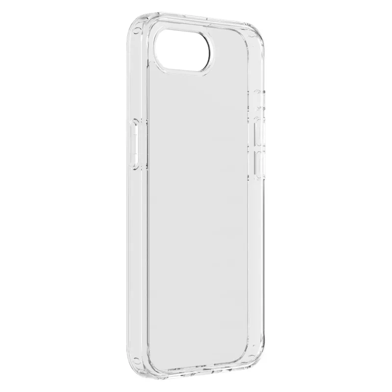 Cellularline Clear Protect – kietas dėklas iPhone 16e/17e su guminiais kraštais