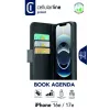 Cellularline Book Agenda dėklas iPhone 16e/17e – odos efekto knygelė su magnetiniu užsegimu