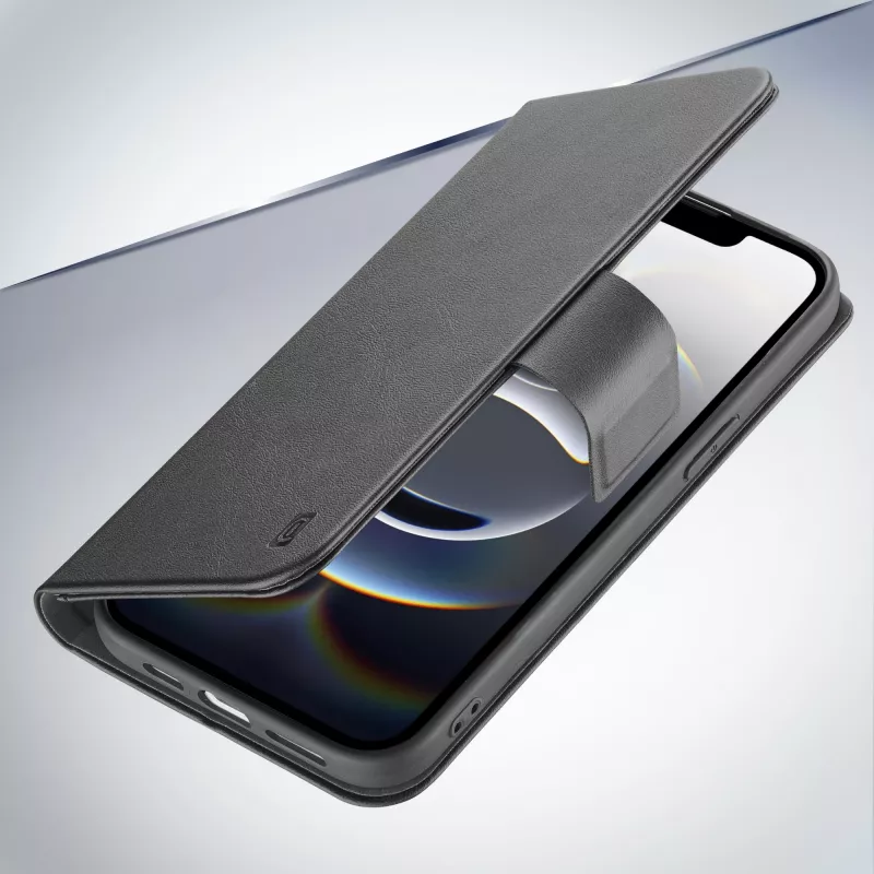 Cellularline Book Agenda dėklas iPhone 16e/17e – odos efekto knygelė su magnetiniu užsegimu