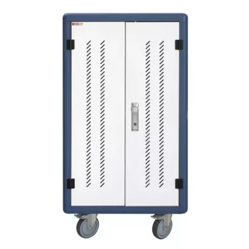 Techly I-CABINET-30DUTY nešiojama prietaisų valdymo spintelė ant ratų, balta, mėlyna