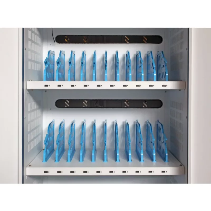 Techly I-CABINET-30DUTY nešiojama prietaisų valdymo spintelė ant ratų, balta, mėlyna