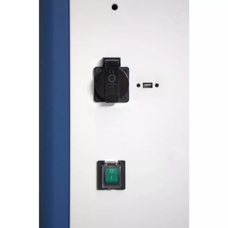 Techly I-CABINET-30DUTY nešiojama prietaisų valdymo spintelė ant ratų, balta, mėlyna