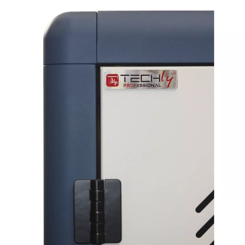 Techly I-CABINET-30DUTY nešiojama prietaisų valdymo spintelė ant ratų, balta, mėlyna
