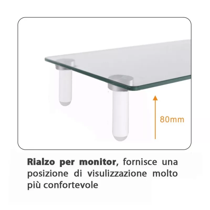 Techly Universalus stalinis monitoriaus stovas, laisvai pastatomas, 20 kg, 33 cm (13 col.), 81,3 cm (32 col.), permatomas