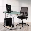 Stalas kompiuteriui Techly ICA-TB 3791A kompaktiškas metalas ir stiklas su ratukais