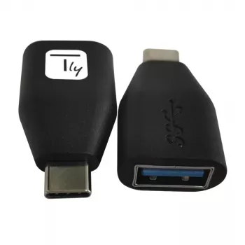 Techly USB-C (vyriškas) į USB-A (moterišką) adapteris, juodas