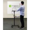 Techly ICA-TB TPM-10 reguliuojamo aukščio projektoriaus ir nešiojamojo kompiuterio vežimėlis su lentyna, juodas