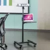 Techly ICA-TB TPM-10 reguliuojamo aukščio projektoriaus ir nešiojamojo kompiuterio vežimėlis su lentyna, juodas