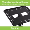 Techly ICA-TB TPM-10 reguliuojamo aukščio projektoriaus ir nešiojamojo kompiuterio vežimėlis su lentyna, juodas