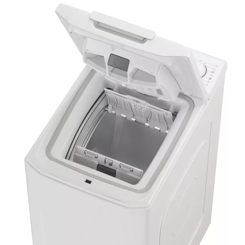 Candy TCA063D3-S skalbimo mašina, kraunama iš viršaus, 6 kg, 1000 aps./min, balta