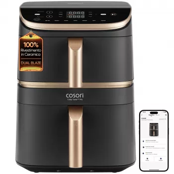 Cosori Turbo Tower Pro Smart 10,8 L 2630 W Karšto oro gruzdintuvė Juoda, Auksinė