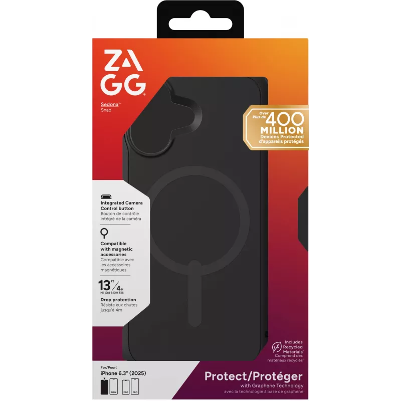 ZAGG Sedona Snap Dėklas Apple iPhone 17 Flood Black