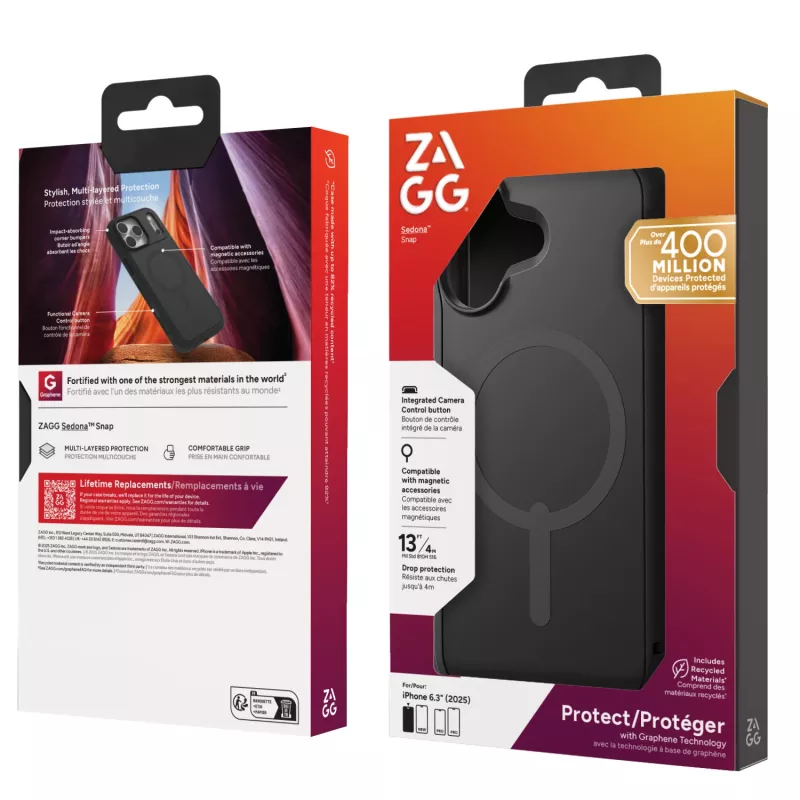 ZAGG Sedona Snap Dėklas Apple iPhone 17 Flood Black