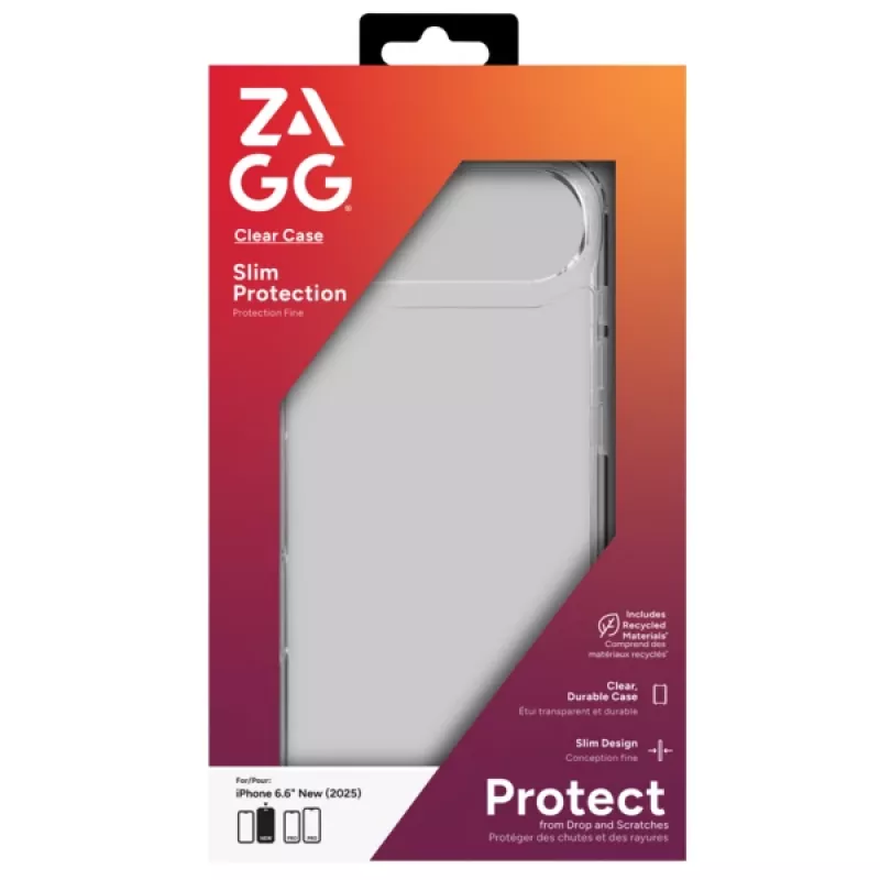 ZAGG Clear Case apsauginis dėklas, skirtas Apple iPhone 17 Air, permatomas