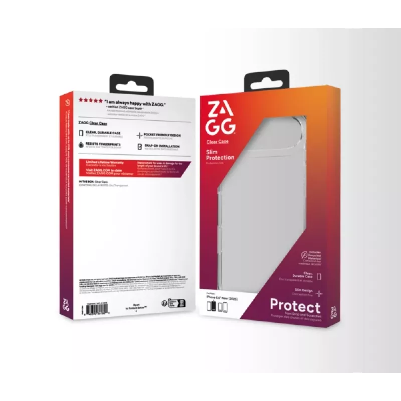 ZAGG Clear Case apsauginis dėklas, skirtas Apple iPhone 17 Air, permatomas