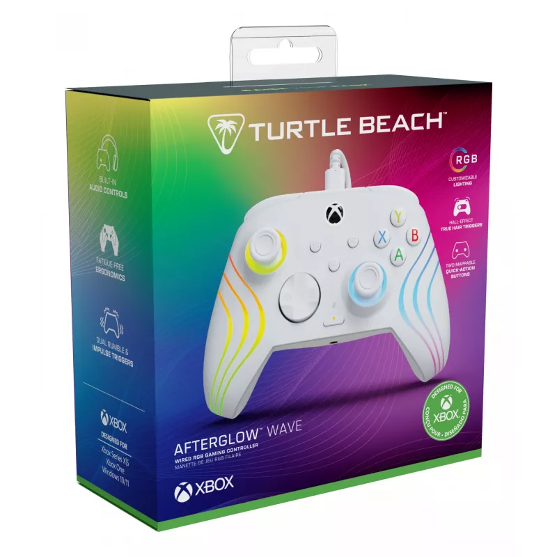 Žaidimų pultas Turtle Beach Afterglow Wave White USB, skirtas PC, Xbox Series S|X