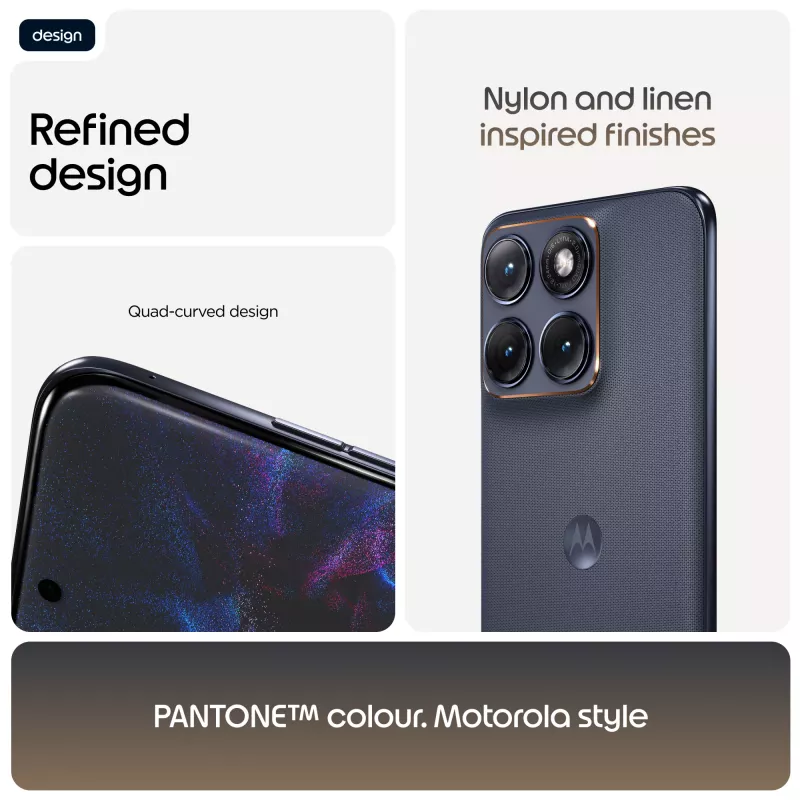 Išmanusis telefonas Motorola edge 70 fusion – 6,78 colio AMOLED, Snapdragon 7s Gen 3, 8 GB RAM, 256 GB, 5200 mAh, Dual SIM, Android 16 (Juodas)