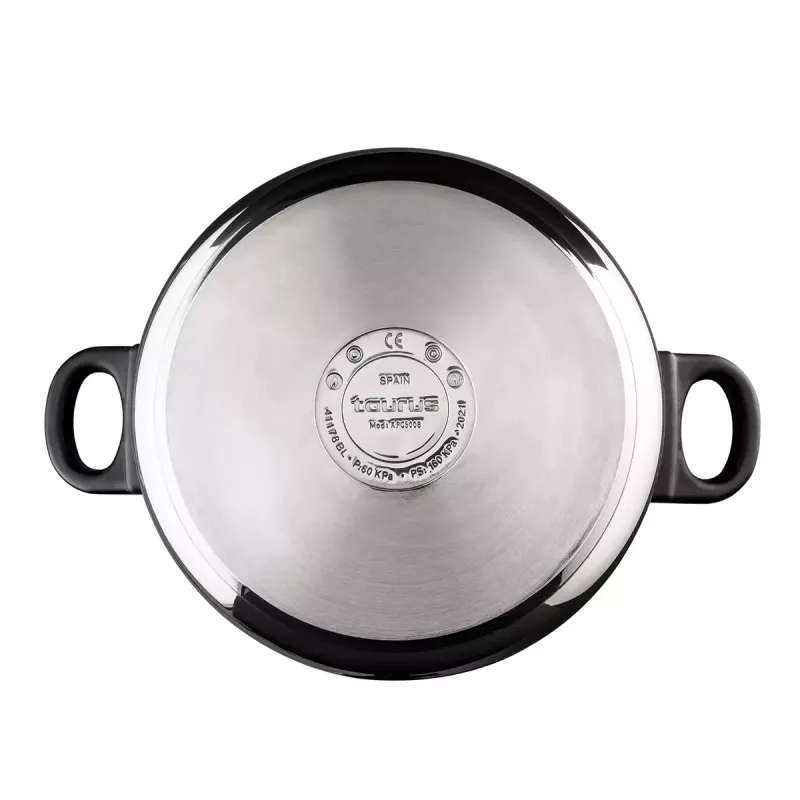 Nerūdijančio plieno puodas Taurus Classic Moments 6 L – tinka indukcinėms, dujinėms ir keraminėms kaitlentėms, su dangčiu ir šaltais rankenomis