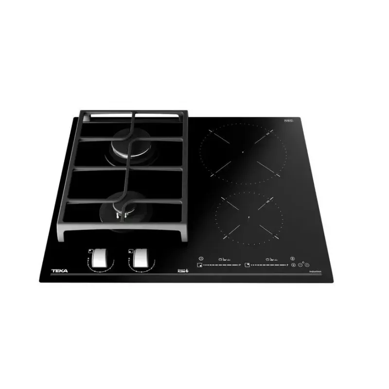 Įmontuojama kombinuota kaitlentė TEKA IND-GAZ PLATE JZC 64322 ABC BK (E4), 4 zonos, 60 cm, juoda, indukcinė + dujinė
