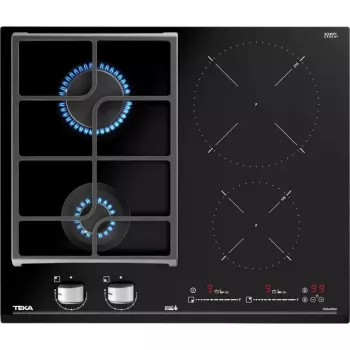 Įmontuojama kombinuota kaitlentė TEKA IND-GAZ PLATE JZC 64322 ABC BK (E4), 4 zonos, 60 cm, juoda, indukcinė + dujinė
