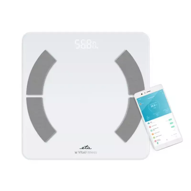 Elektrinės kūno svorio svarstyklės ETA ETA277990000 – balta, kvadratinė, 180 kg, 100 g tikslumas