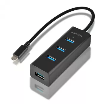 Axagon HUE-S2C USB 3.2 Gen 1 Type-A 4 prievadų sąsajų centras, 5000 Mbit/s, juodas
