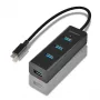 Axagon HUE-S2C USB 3.2 Gen 1 Type-A 4 prievadų sąsajų centras, 5000 Mbit/s, juodas
