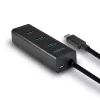 Axagon HUE-S2C USB 3.2 Gen 1 Type-A 4 prievadų sąsajų centras, 5000 Mbit/s, juodas