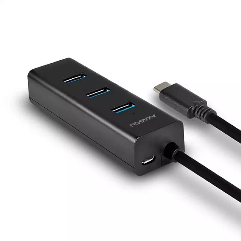 Axagon HUE-S2C USB 3.2 Gen 1 Type-A 4 prievadų sąsajų centras, 5000 Mbit/s, juodas