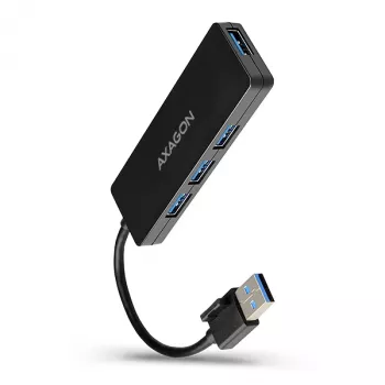 Axagon SuperSpeed USB SLIM 4 prievadų USB 3.2 Gen 1 šakotuvas, juodas