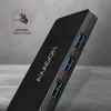 Axagon SuperSpeed USB-C SLIM hub, USB 3.2 Gen 1 (3.1 Gen 1) Type-C, 4x USB 3.2 Gen 1 Type-A, 5000 Mbit/s, juodas, plastikas, 0,14 m