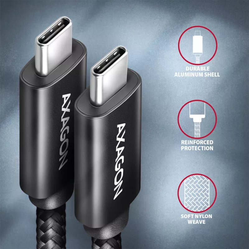 USB laidas Axagon BUCM432-CM10AB USB4 Gen 3x2 1 m USB-C juodas