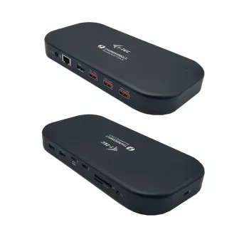i-tec Thunderbolt 3/USB-C dviguba 4K doko stotelė + USB-C į DisplayPort laidas (1,5 m) + 60W įkrovimas