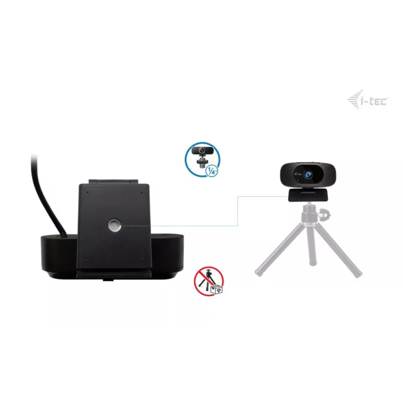 Internetinė kamera i-tec SOLOMON 300 4K, USB, 3840×2160, 8,29 MP, spaustuvinis laikiklis, juoda
