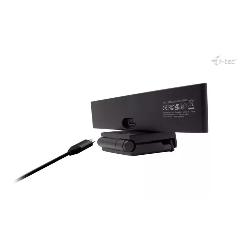 Internetinė kamera ITEC i-tec SOLOMON 500 4K PDAF — 4K Ultra HD, 3840×2160, USB, spaustuvinis laikiklis, juoda