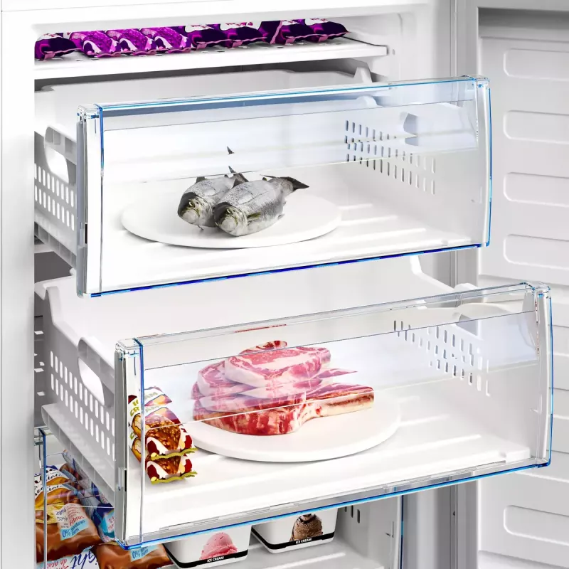 Šaldiklis Beko RFSA240M41WN — 215 L, baltas, Fast Freeze, perstatomos durelės