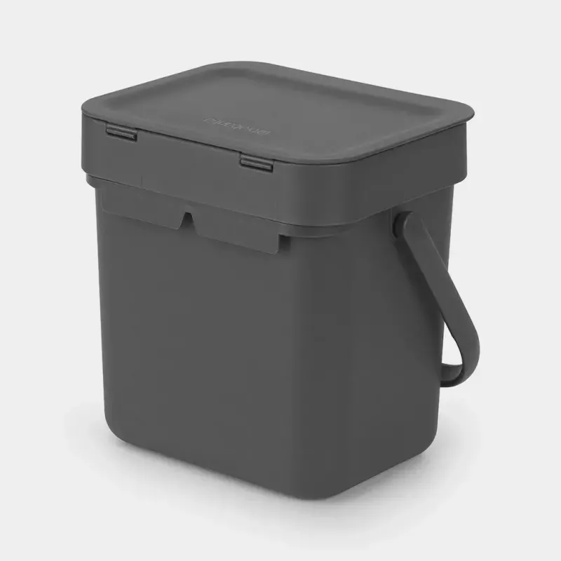 Brabantia 209888 Juodas plastikinis šiukšlių kibiras 139x188x174 mm